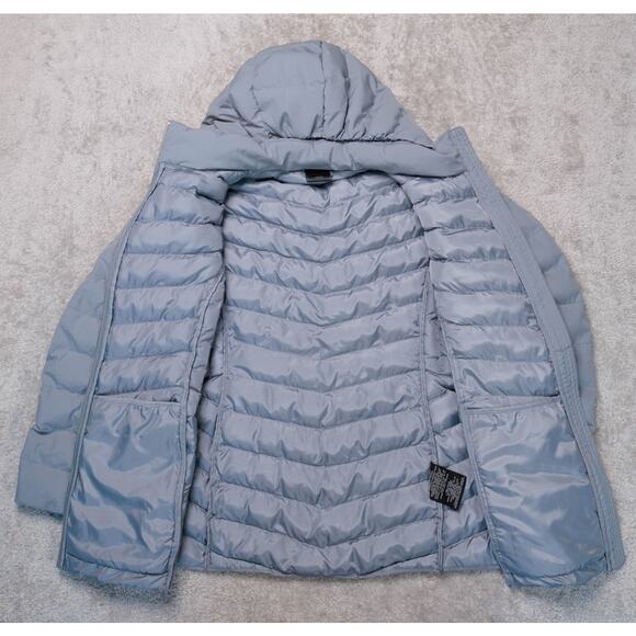 32 Degrees Heat Gray Hooded Puffer Jacket Coat Womens Size L - Picture 3 of 14